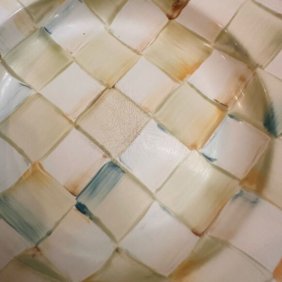 MacKenzie-Childs 4 Piece Pasta Bowl in Parchment Check Pattern - Picture 7 of 11